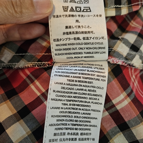 Guess LA 1981 Women's Red Plaid Western Pearl Snap Buttons Cotton Shirt Size L. - Picture 8 of 8